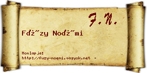 Füzy Noémi névjegykártya
